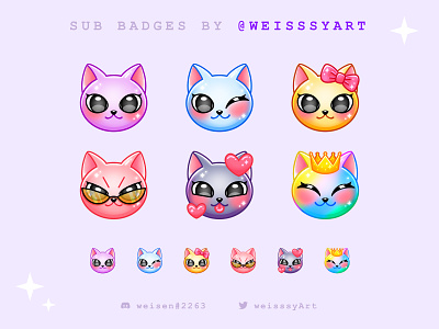 Sub Badges for Twitch 2d 2d art discord emote emotions graphicforstream illustration mascot streamers trovo twitch twitch emote