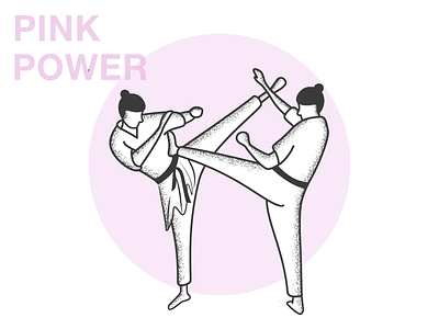 Pink Power design girl illustrator pink taekwondo