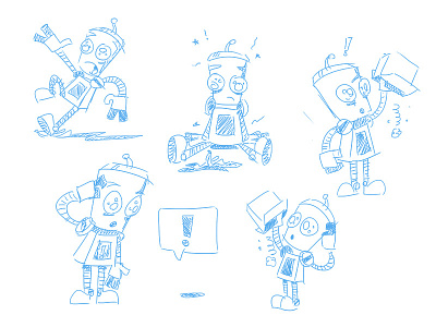 Robbie Concepts cartoon draw drawing ideas illustration raygun robot sketch zing design
