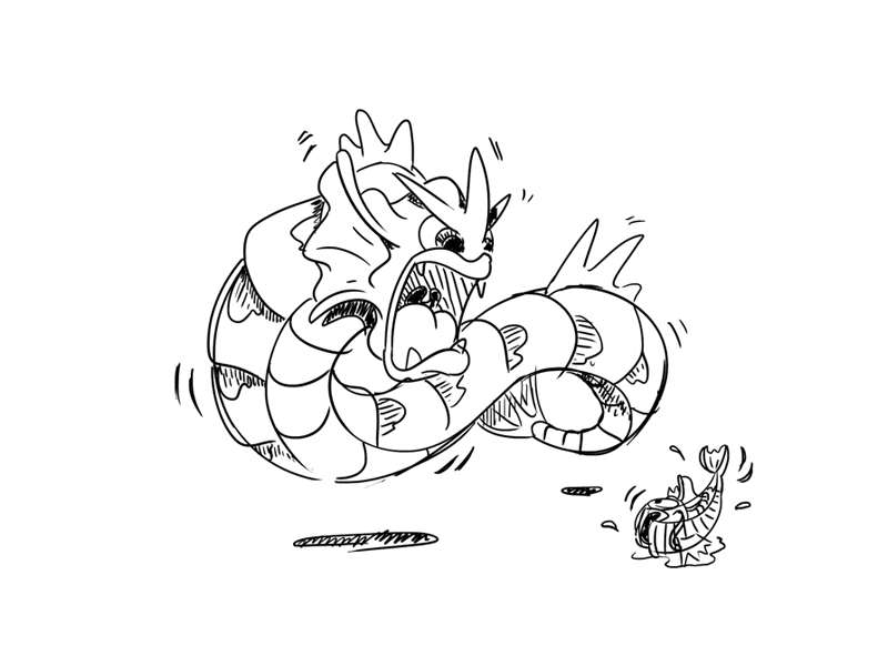 Pokemon Coloring Gyarados - Hd Football