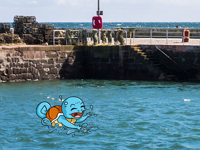 Squirtle Spotted! arbroath go harbour illustration photo photography pokemon