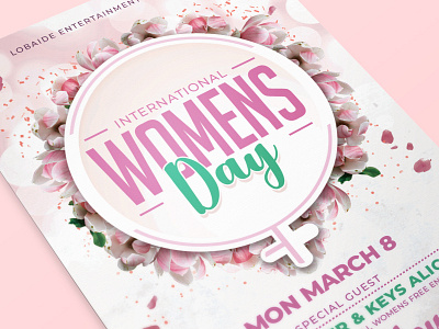 Womens Day Flyer Template card design clean event flyer flower flyer design flyer template girls march 8 mothers day mothers day flyer party event pink template template design white womens womens day womens day flyer womens march