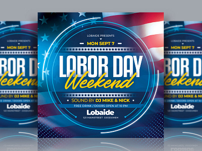 Labor Day Weekend Flyer advertising america design event event flyer flyer flyer design flyer template labor day labor day weekend party event party flyer template template design usa