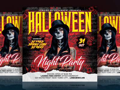 Haloween Flyer advertising event flyer flyer design flyer template grunge halloween halloween bash halloween design halloween flyer halloween party mockup psd night club party flyer poster poster design red template template design templates trick or treat