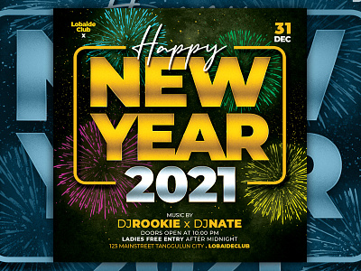 New Year Flyer advertising event flyer flyer flyer design flyer template happy new year 2021 new year 2021 new year design new year eve new year flyer party event party flyer print template template design