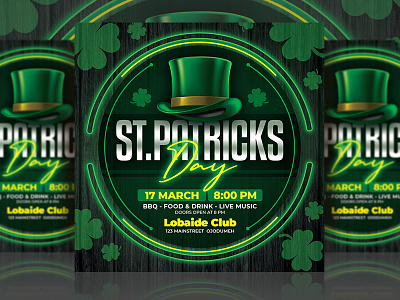 St. Patricks Day Flyer Template advertising event flyer flyer design flyer template ireland irish mock up party event patricks day print psd template saint patricks day st patricks day template template design