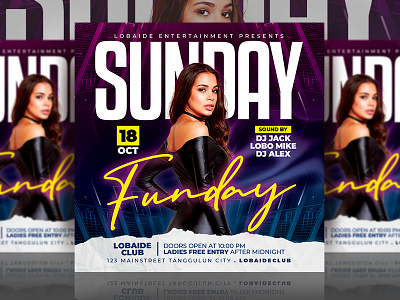 Night Club Fyer Template event event flyer flyer design flyer template lounge mixtape mixtapecover night club night club flyer nightclub party party event party flyer party poster psd mock up psd template sunday funday template template design