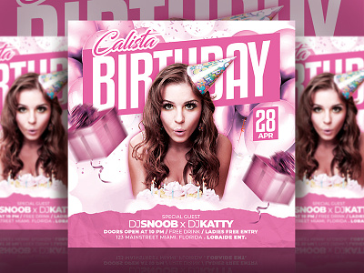 Birthday Flyer Template advertising anniversary birthday bash birthday card birthday flyer birthday invitation birthday party event flyer flyer design flyer event flyer template flyer templates invitation invitation card invitation design party event psd template tempate design template template design