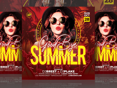 Goodbye Summer Flyer advertising bye summer design end of summer event flyer flyer design flyer template graphic design night club party event party flyer psd flyer psd template summer beach summer ending summer event summer flyer summer party template template design