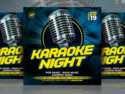 Karaoke Night Flyer cover cover design event flyer flyer design flyer template graphic design karaoke flyer karaoke night karaoke night flyer mock up party event party flyer print print design template template design