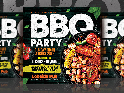 BBQ Party Flyer advertising bbq flyer bbq party bbq poster event flyer flyer design flyer template food flyer menu design menu flyer menu poster party event party flyer print design restaurant flyer restaurant menu template design