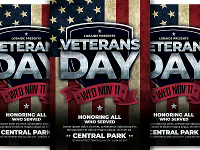 Veterans Day Flyer advertising american event army flyer celebration chamo design template digital template event flyer flyer design flyer template party event party flyer poster design print design print template template design usa usa event veterans day flyer