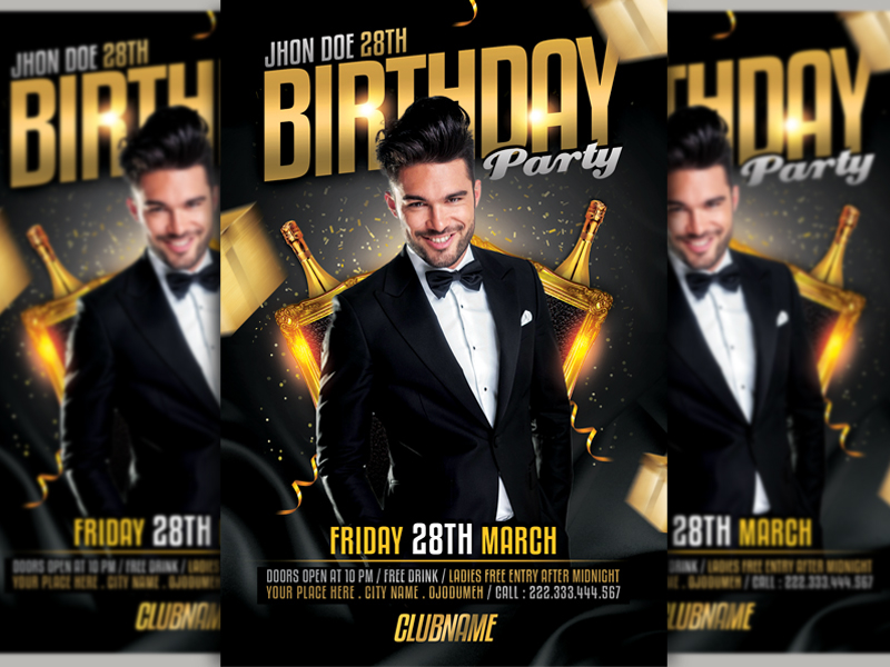 Birthday Flyer Template by Lobaide on Dribbble