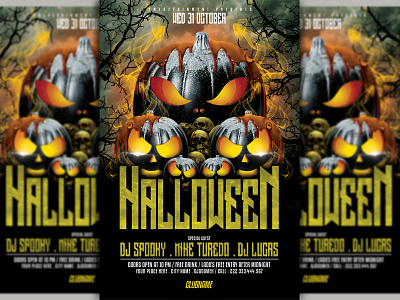 Halloween Flyer Template dark event flyer flyer template grunge halloween halloween bash halloween carnival halloween design halloween flyer halloween madness party event poster print template design