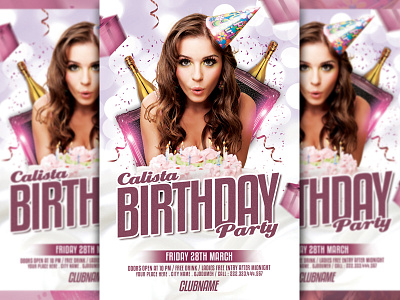 Birthday Flyer Template bday birthday bash birthday cake birthday card birthday flyer birthday invitation clean event flyer flyer template invitation card invitation design party event party flyer proffesional template design white white background