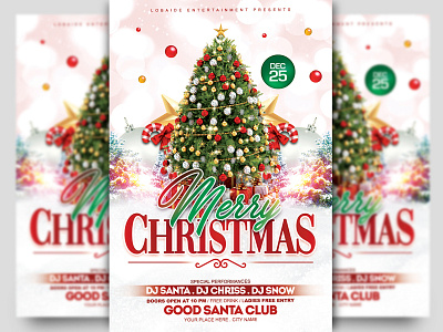 Christmas Flyer Template christmas christmas card christmas flyer christmas sale event flyer flyer design flyer template happy new year merry christmas new year eve nye white white chritmas