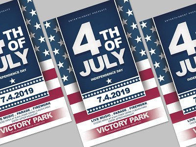 4th of July Flyer Template 4th of july 4th of july flyer blue celebration event event flyer flyer design flyer template fourth of july independence day flyer memorial day party event patriot day poster red star template design usa vector white