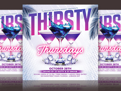 Thirsty Thursdays Flyer Template advertising clean design event event flyer flyer artwork flyer design flyer template halloween design instagram oktoberfest party event poster print square template design thirsty white