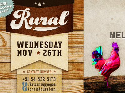 Rural Music - brand & flyers electronic goa india textures lcd animals rural brand promo flyer psychedelic techno dj graphic design music