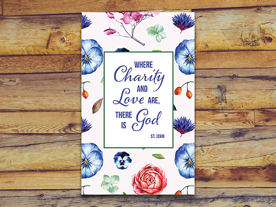 Charity and Love card catholic floral nonprofit pattern prayer quote religion