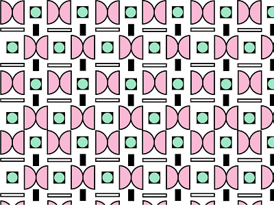 Pattern 1 geometric green pattern pink