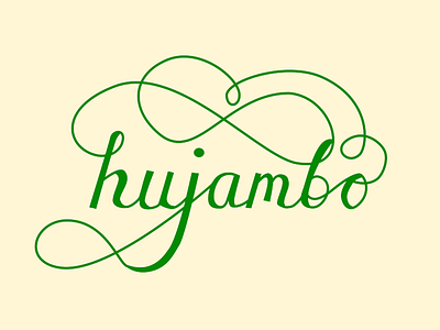 Hujambo hand hand lettering typography