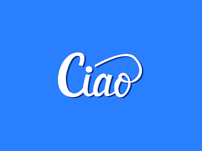 Ciao blue hand lettering lettering typography