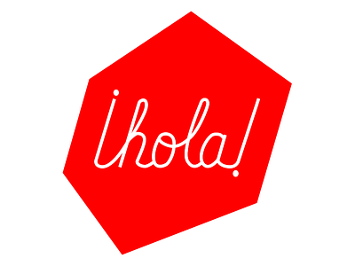 Hola handlettering red typography