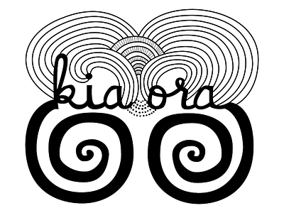 Kia Ora hand lettering illustration pattern typography