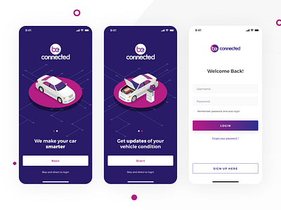 Splash Screen & Login - Car Monitoring Application clean design clean ui illustration iphone iphonex login mobile splaschscreen splash screen ui design uidesign uiux uxdesign