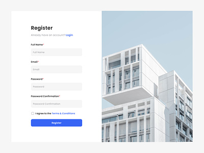 Register Page | Webapp design