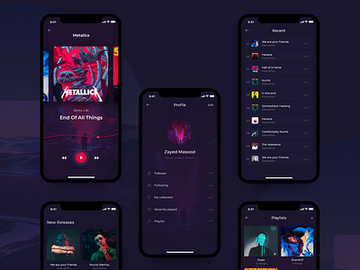 Music App UI concept design typogaphy uidesign ux website design