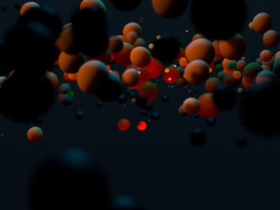 Glowing Spheres 3d abstract modo