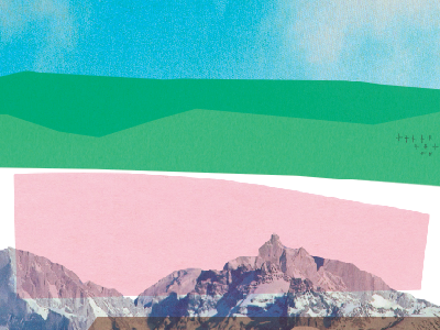 collage for a thing collage cutpaper geometry illustration mountain