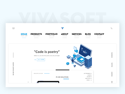 Vivasoft website Navigation redesign.