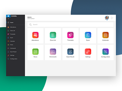 School Management Dashboard uiux website