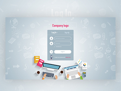 Log in page design design log in ui uiux website