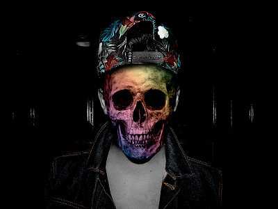 Colorskull gradient photo manipulation skull