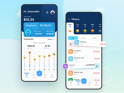 Money Saving tracker App app exploration finance financial app mobile app money app ui uplabs user interface ux