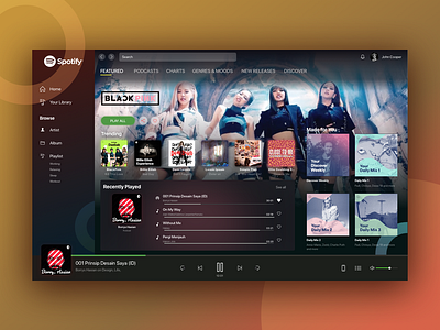 Showcase Spotify Redesign Abdiwm exploration music playlist redesign concept sketch spotify uplabs website