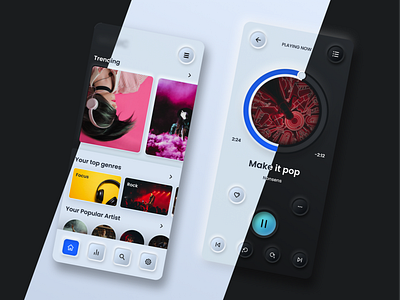 Music streaming app - Neumorphism