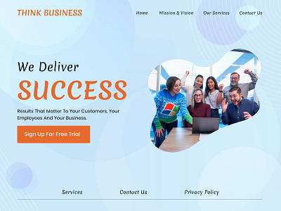 Think Business design illustration landing page site template ui ux web