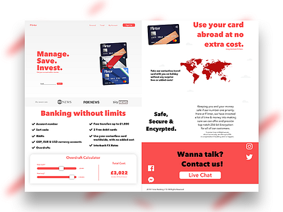 Flinter - Instant Online Banking banking concept debit design travel ui webpage website wireframe