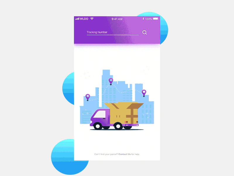 Tracking App animation app delivery order package parcel principle tracking ui ux