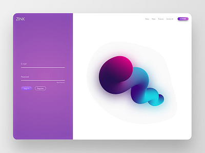 ZINK - Homepage Design business design gradient home login portal ui website