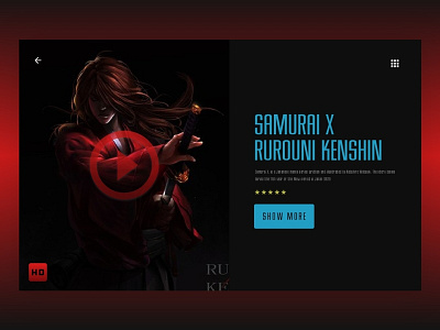 Samurai x Rurouni kenshin landing page landing page ui designer ui designers web design web page