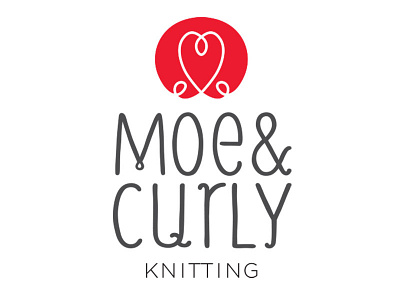 Moe & Curly Logo branding charming illustration knitting logo