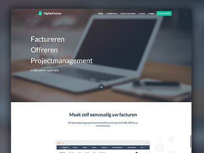 DigitaleFactuur debut homepage invite webdesign website