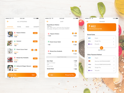 Food Ordering App app design ui ux