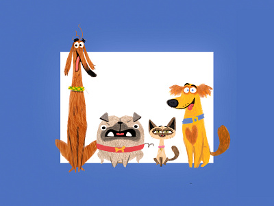 Cats & Dogs 2d animation animation art graphic illustration vector